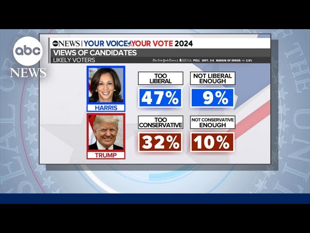 ⁣Polling shows close presidential race ahead of debate