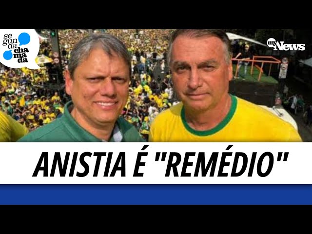 TARCÍSIO PUXA CORO DE "VOLTA, BOLSONARO" E PEDE ANISTIA EM MANIFESTAÇÃO NA AVENIDA PAULIST