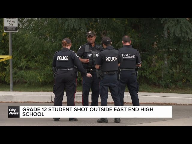 ⁣Grade 12 student shot outside east end high school