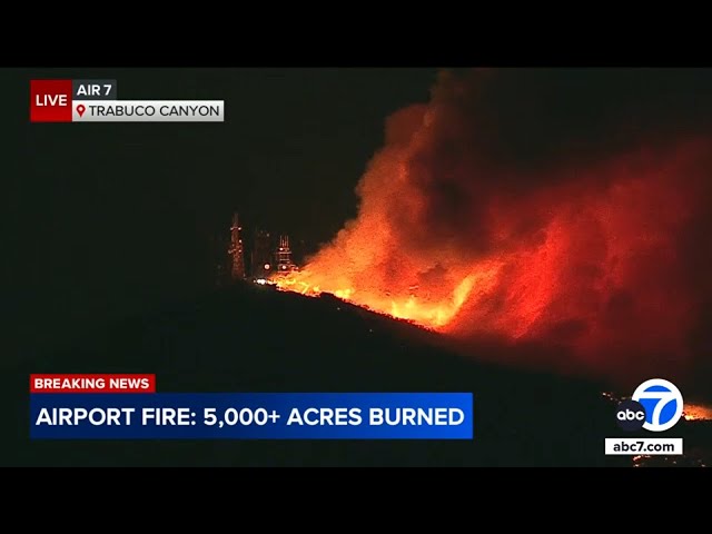 ⁣Airport Fire in OC's Trabuco Canyon was sparked by public works crews