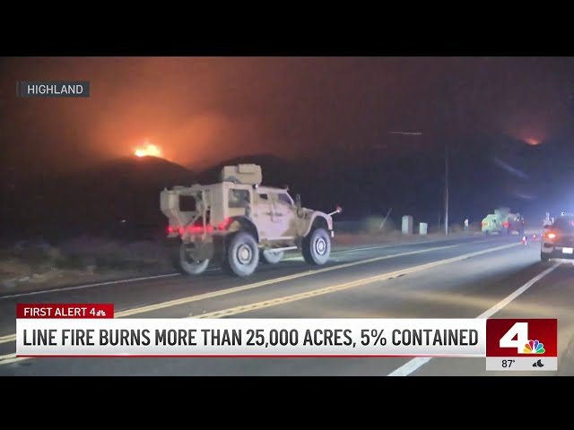 ⁣National Guard arrives to help in firefight against Line Fire