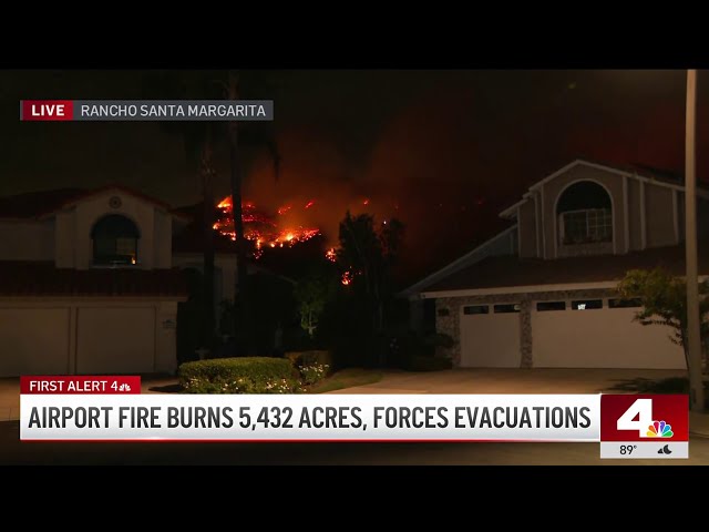 ⁣Airport Fire forces Trabuco Canyon-area families out of their homes