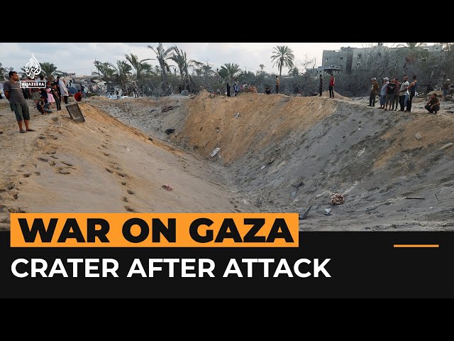 Israeli attack on Gaza tent camp leaves vast crater | AJ #shorts