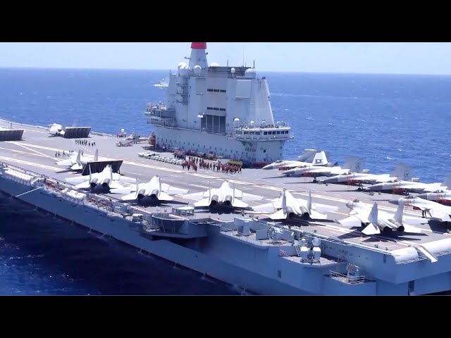 ⁣Chinese navy's carrier strike group conducts blue-water exercise