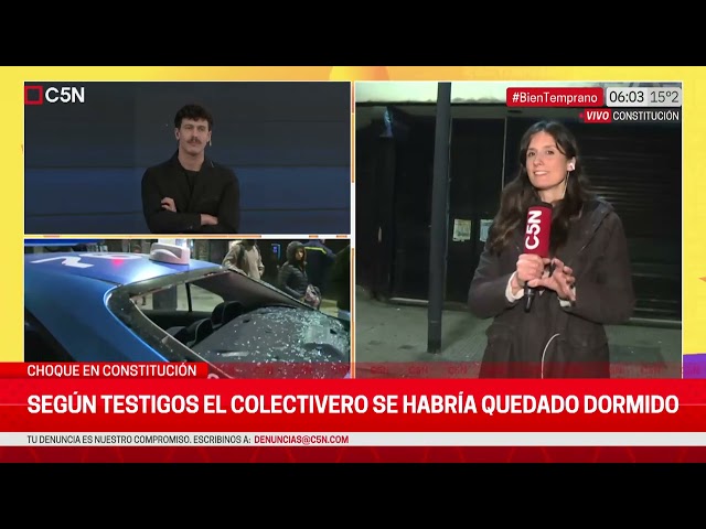 ⁣CHOQUE entre un COLECTIVO y un PATRULLERO en CONSITUCIÓN