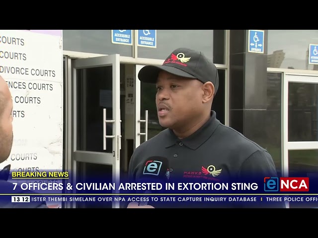 ⁣7 officers and civilian arrested in extortion sting