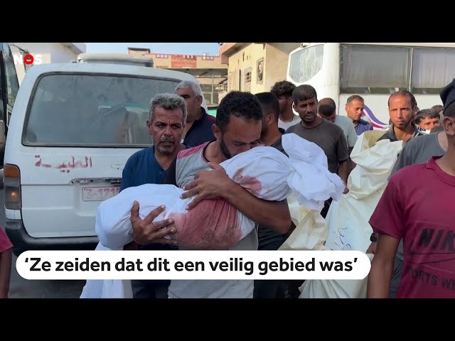 ⁣Israëlische luchtaanval op tentenkamp bij Khan Younis