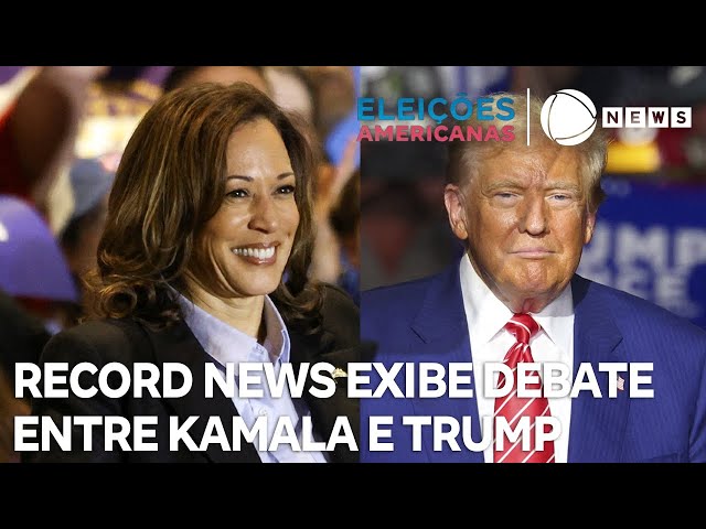 ⁣Record News exibe hoje debate entre Kamala Harris e Donald Trump