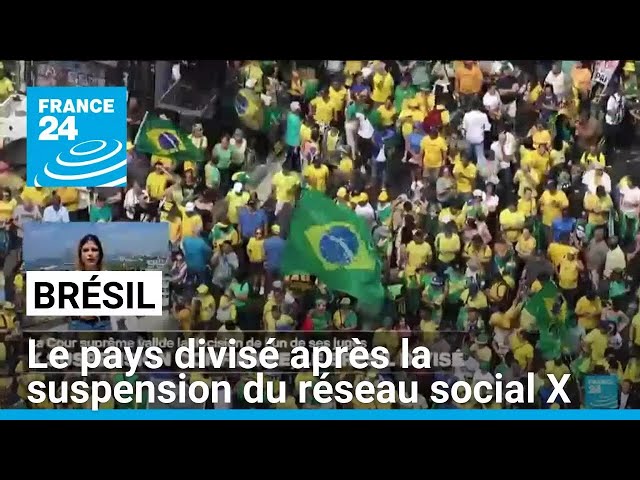 ⁣Le Brésil divisé après la suspension du réseau social X • FRANCE 24