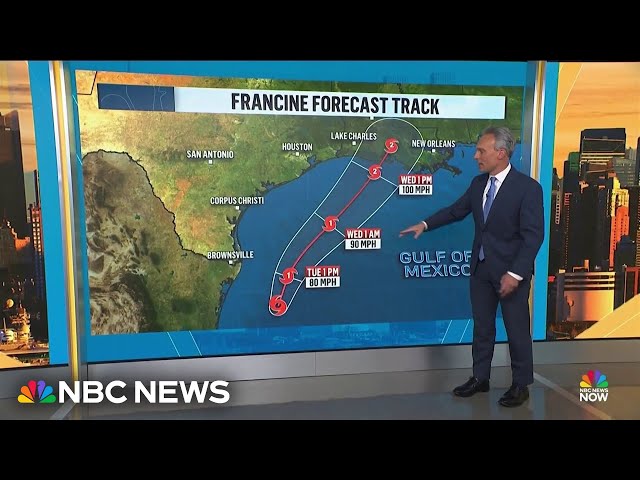 ⁣Francine expected to intensify to Category 2 hurricane as it approaches Gulf Coast