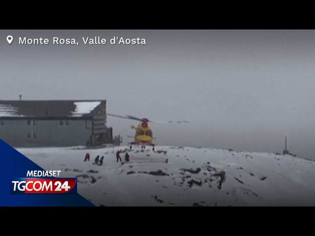 ⁣Valle d'Aosta, valanga sul Monte Rosa: i soccorsi ai 5 alpinisti coinvolti