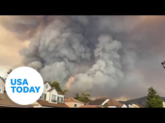 ⁣Watch Airport Fire smoke rise above homes in Southern California | USA TODAY