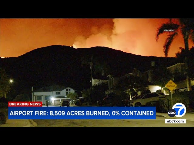 ⁣Trabuco Canyon fire burns more than 8,500 acres; evacs in effect