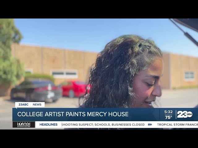 ⁣Local artist paints the walls of Mercy House