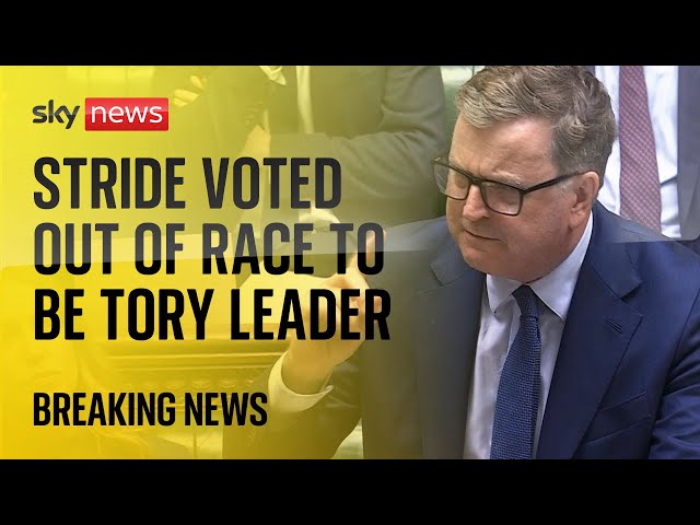 ⁣BREAKING: Robert Jenrick in the lead as Mel Stride eliminated from Tory leadership contest