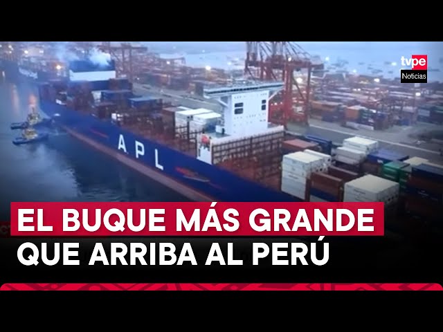 ⁣Presidenta Dina Boluarte supervisó la llegada del buque de carga más grande que arriba al Perú