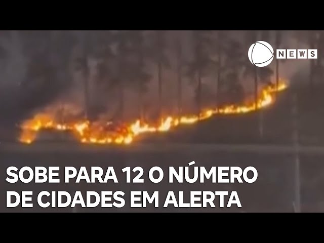 Sobe para 12 o número de cidades paulistas em alerta para incêndios