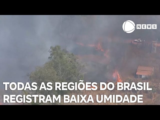 ⁣Todas as regiões do Brasil registram baixa umidade do ar nesta terça-feira