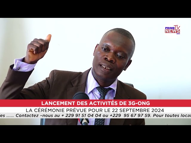 ⁣Lancement des activités de 3G-ONG: La cérémonie prévue pour le 22 septembre 2024