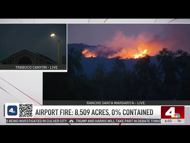 ⁣Airport Fire burns over 8,000 acres in Orange County