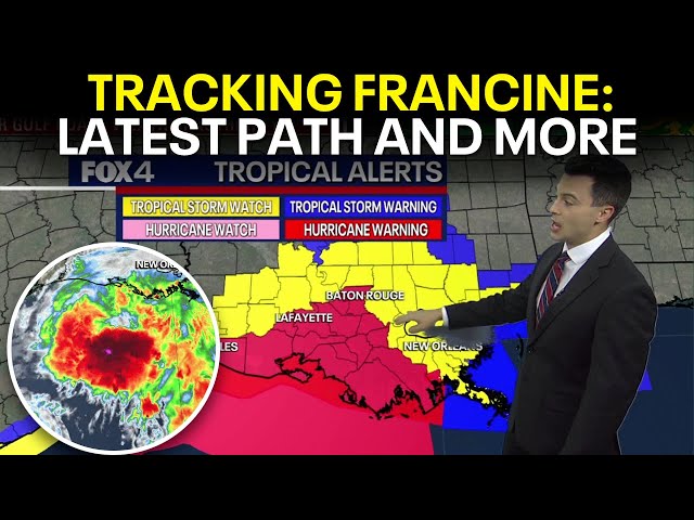 ⁣Tropical Storm Francine: Latest track, landfall, impact