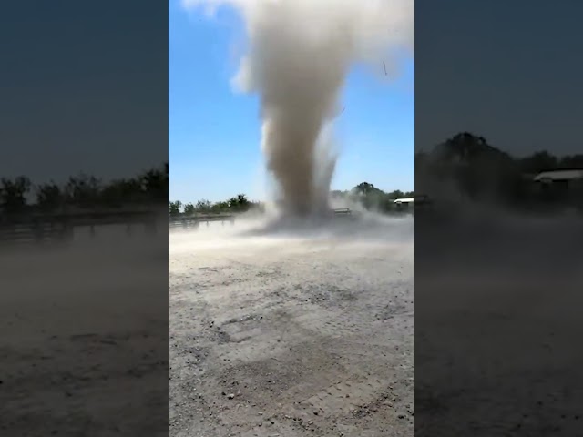 ⁣Intense moment dust devil swirls through worker #Shorts