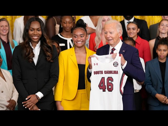 Joe Biden honours women’s college basketball champs at White House