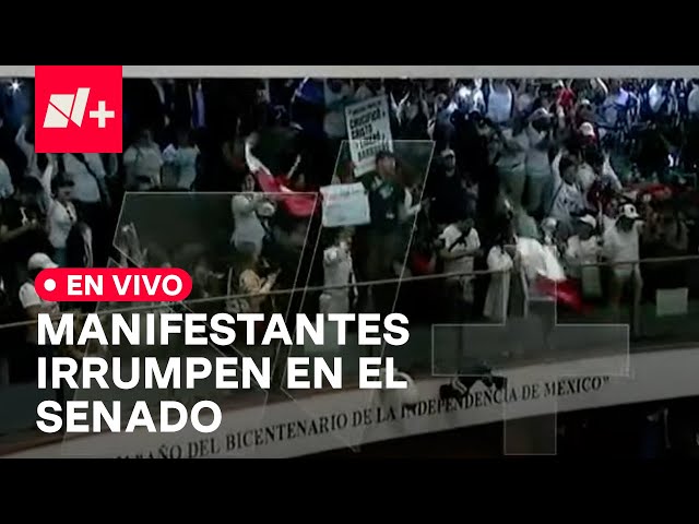 ⁣En vivo: Manifestantes irrumpen en el Senado