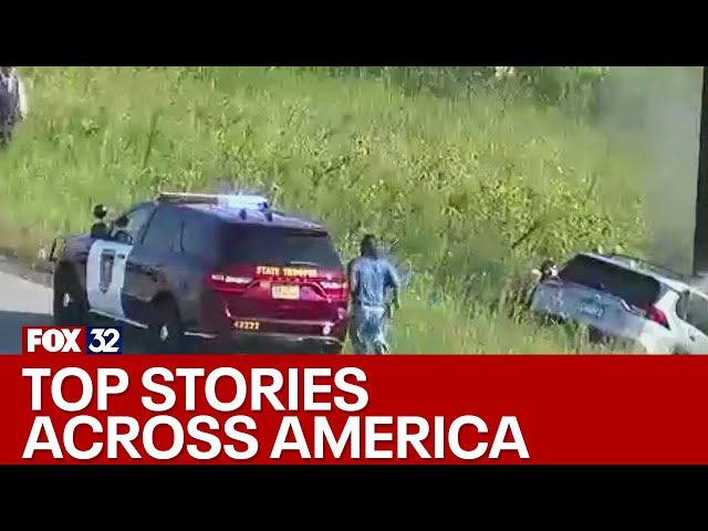 ⁣Across America: Good Samaritans save driver from burning car