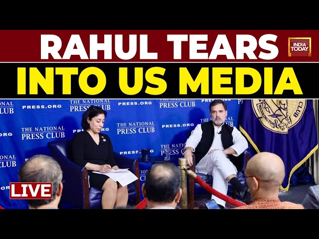 ⁣Rahul Gandhi Briefs US Press LIVE: Rahul Says Cong Agrees With PM Govt's Policy On US But Not C