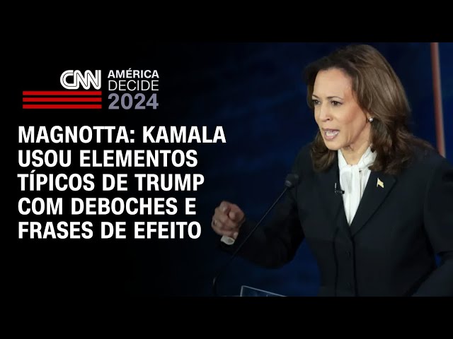 ⁣Magnotta: Kamala usou elementos típicos de Trump com deboches e frases de efeito | AMÉRICA DECIDE