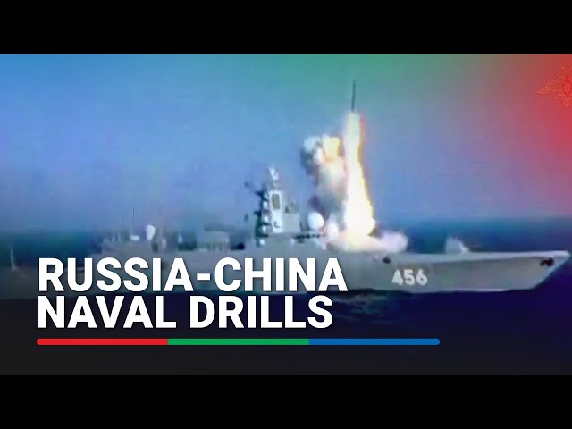 ⁣Russia launches various types of missiles as part of naval exercises with China