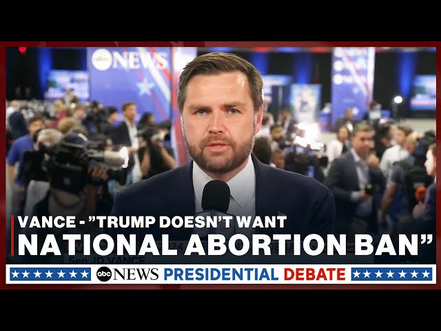 ⁣JD Vance says Trump 'doesn't want a national abortion ban'