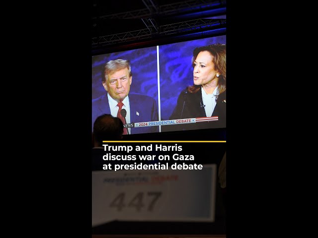 Trump and Harris discuss war on Gaza at presidential debate | AJ #shorts