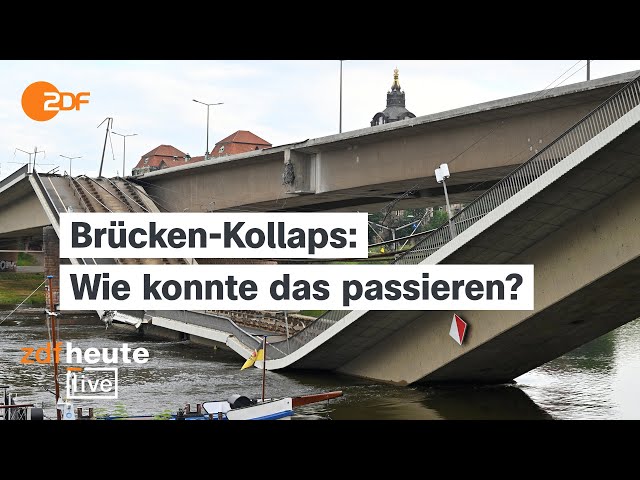 ⁣Brücken-Kollaps in Dresden: Wie es zum Teil-Einsturz der Carolabrücke kommen konnte | ZDFheute live