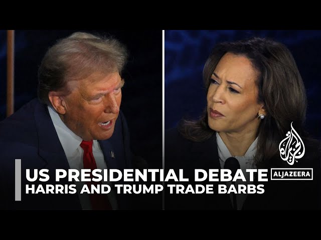 ⁣Kamala Harris and Donald Trump trade barbs at US presidential debate