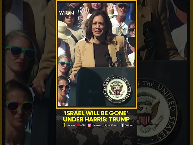 ⁣Donald Trump claims Kamala Harris would end Israel’s existence | US Elections 2024 | WION Shorts