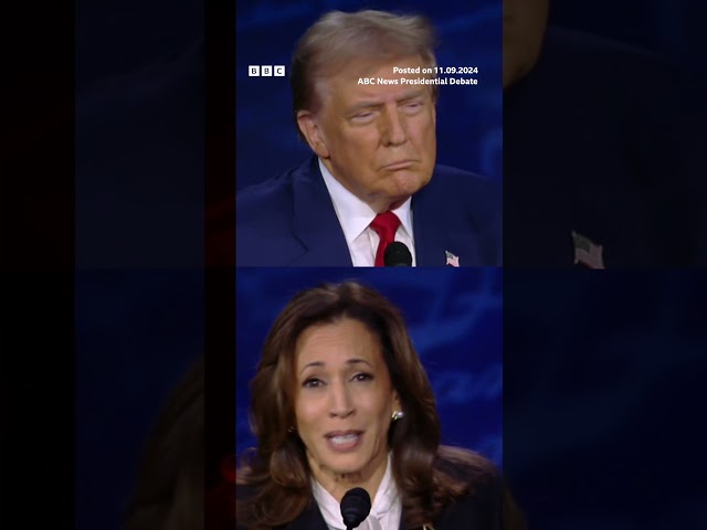 ⁣Kamala Harris digs at Donald Trump over 'bored' fans leaving his rallies. #USElection #BBC