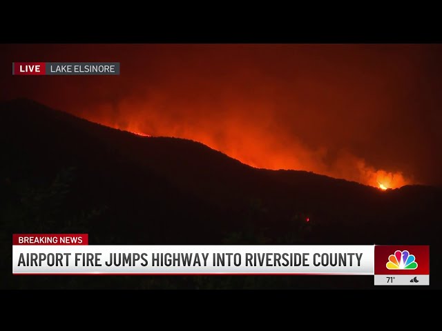 ⁣Airport Fire spreads from Orange to Riverside County