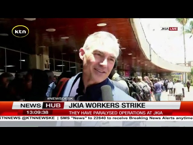 ⁣Passengers suffer as JKIA workers' strike disrupts operations