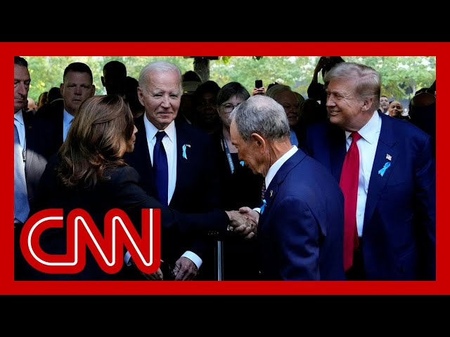 ⁣See Harris and Trump shake hands at 9/11 service