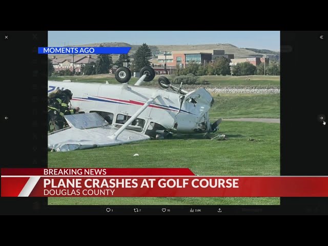 ⁣Plane crashes on golf course near Centennial Airport