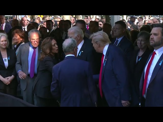 ⁣Trump y Harris se encuentran en evento de conmemoración por el 9/11