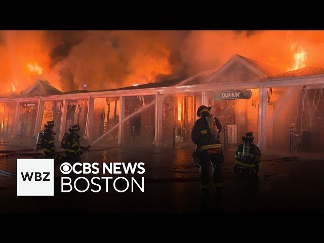 ⁣Flames rip through Massachusetts strip mall, destroying businesses