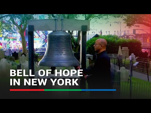 ⁣Bell of Hope honors the 9/11 fallen, 23 years on | ABS-CBN News