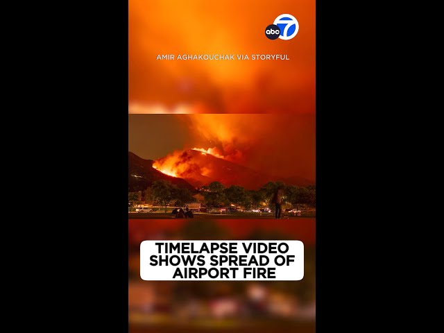 ⁣Timelapse video shows spread of Airport Fire