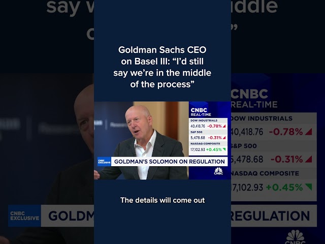 ⁣Goldman Sachs CEO on Basel III: 'I'd still say we're in the middle of the process