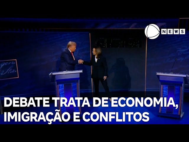 ⁣Trump e Kamala trocam provocações ao falar de economia, imigração e conflitos