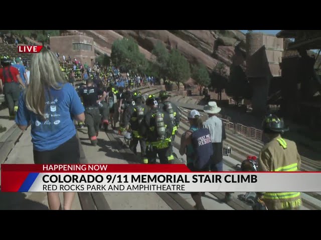 ⁣Firefighters walk Red Rocks to honor lives lost on Sept. 11