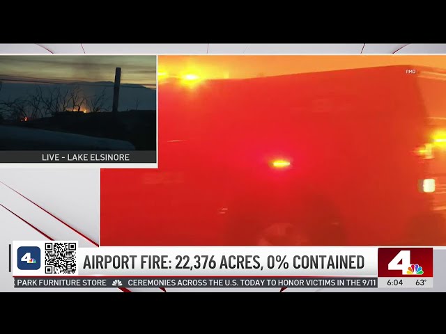 ⁣Airport Fire burns over 22,000 acres in Orange County